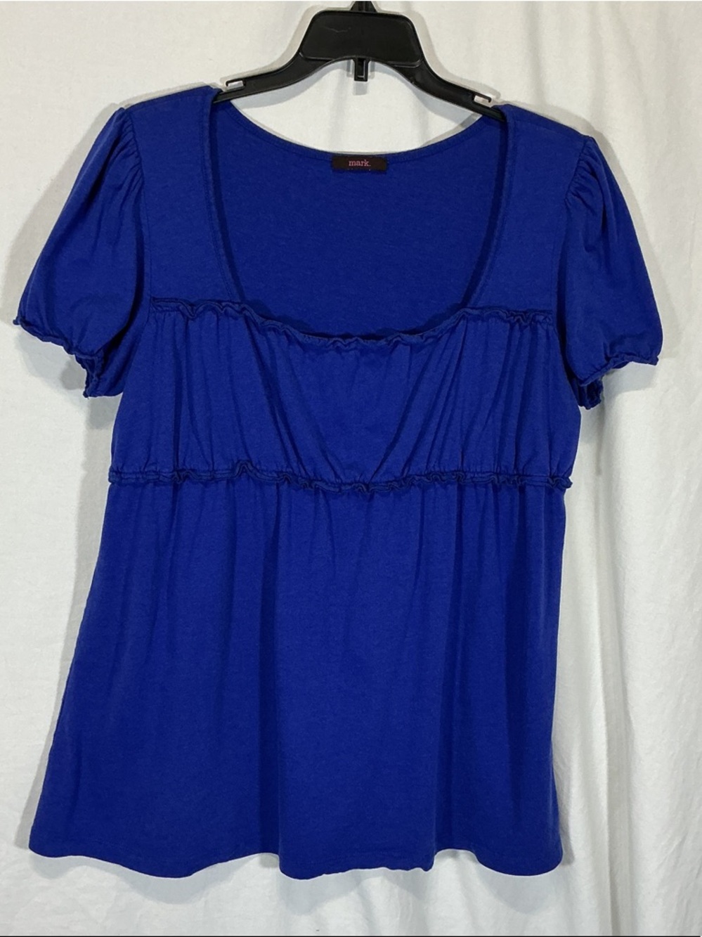 mark. Royal Blue Short Sleeve Scoop Neck Top